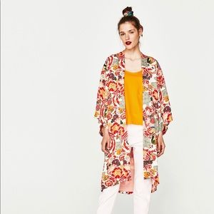 Zara printed kimono style jacket